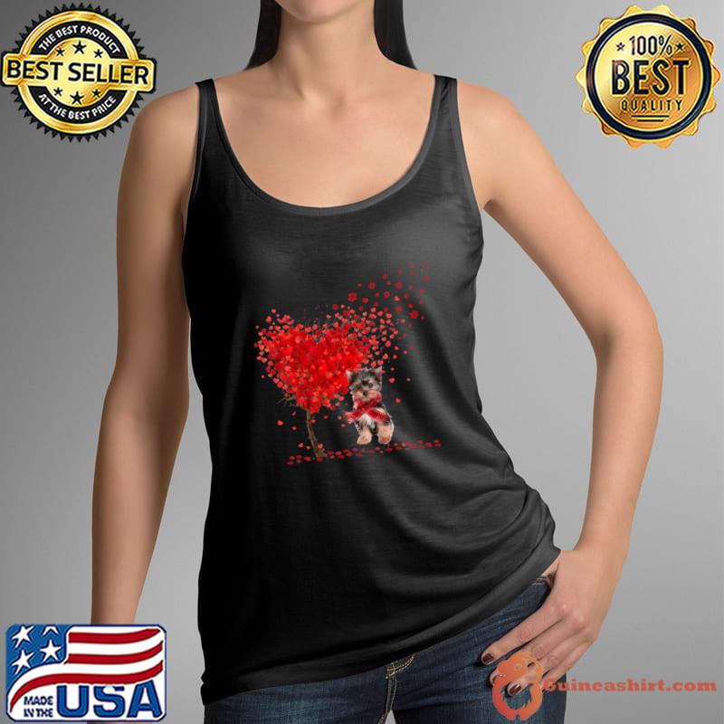 Happy Valentine's Day Heart Tree Love Yorkshire Terrier T-Shirt
