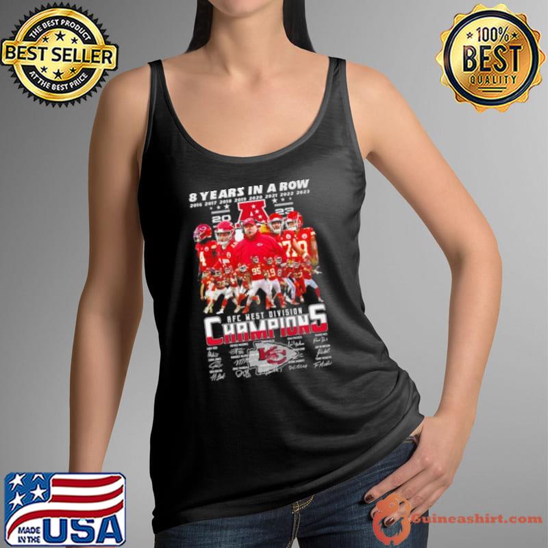 Kansas City Chiefs 8 years In A Row 2016 2023 AFC West Division Champions Signatures Shirt Tank Top