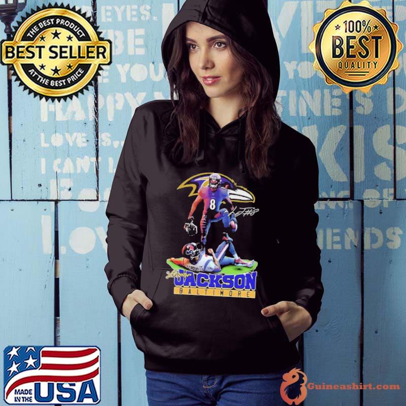 Lamar Jackson Baltimore Ravens Stomp On Cj Stroud Texans Signature Shirt Hoodie