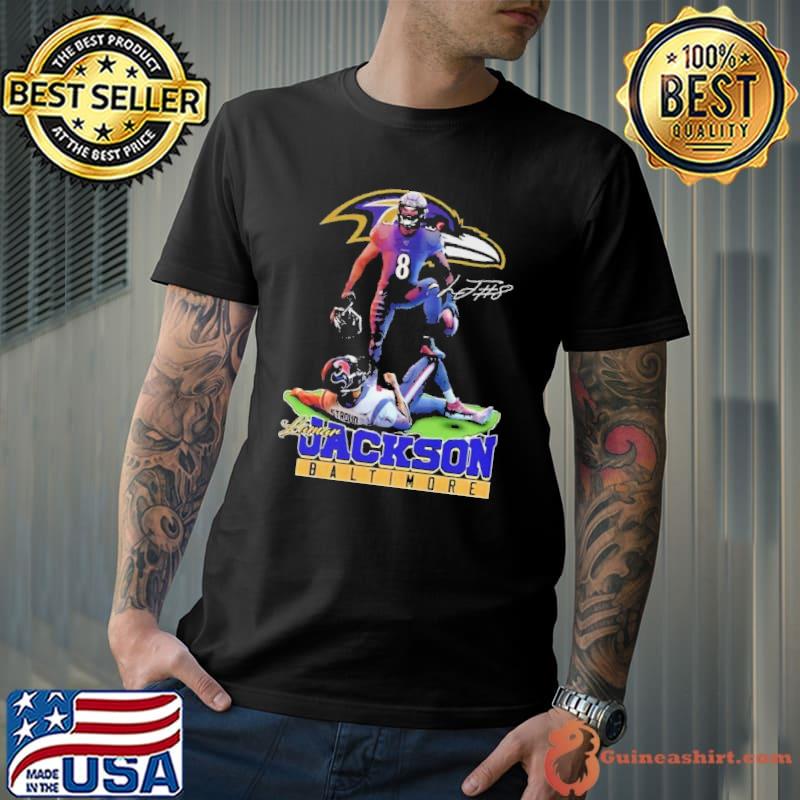 Lamar Jackson Baltimore Ravens Stomp On Cj Stroud Texans Signature Shirt