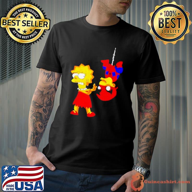 Lisa Simpson and Milhouse Van Houten Spider Man shirt