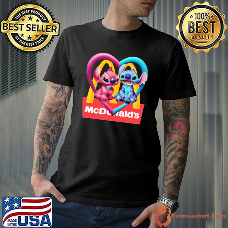 Mc donald's symbol baby stitch and baby angel shirt