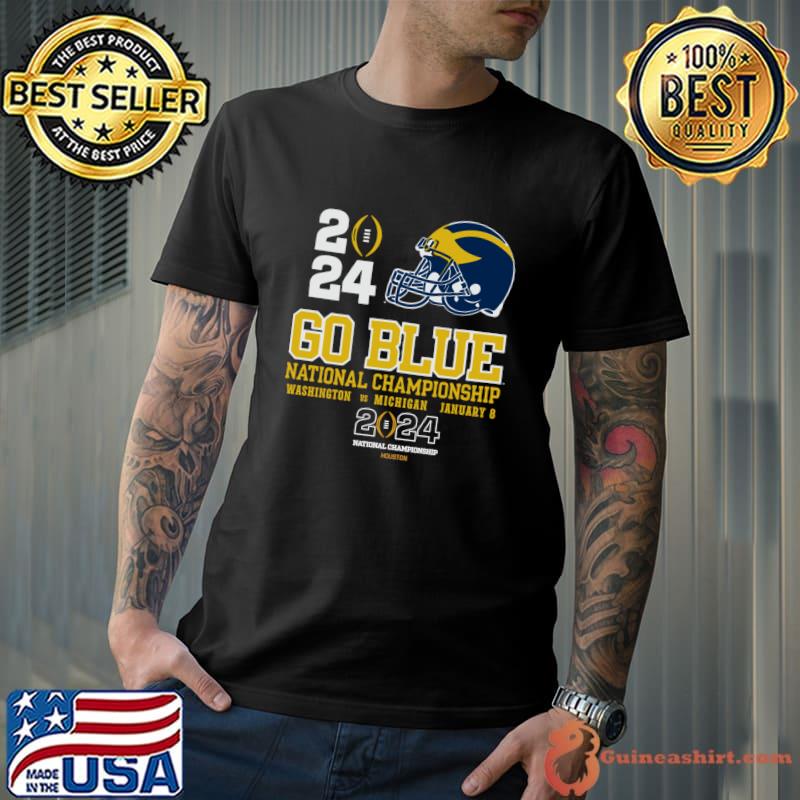 Michigan Wolverines Go Blue National Championship 2024 T-Shirt