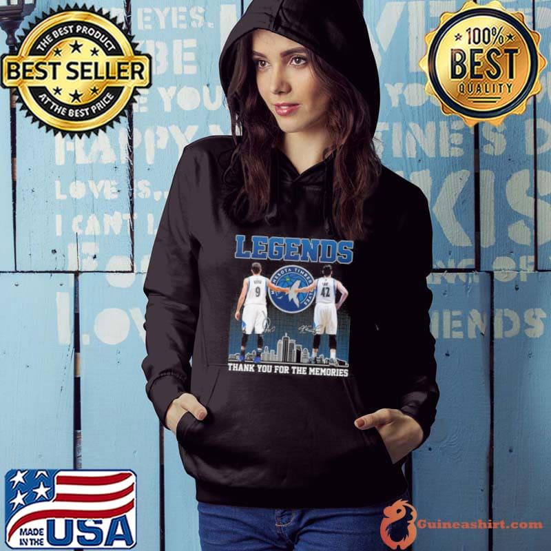 Minnesota Timberwolves Legends Ricky Rubio And Kevin Love Thank You For The Memories Signatures Shirt