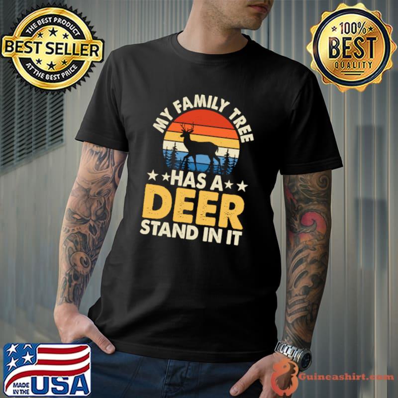 My Family Tree Has A Deer Stand In It Stars Vintage Sunset T-Shirt Unisex