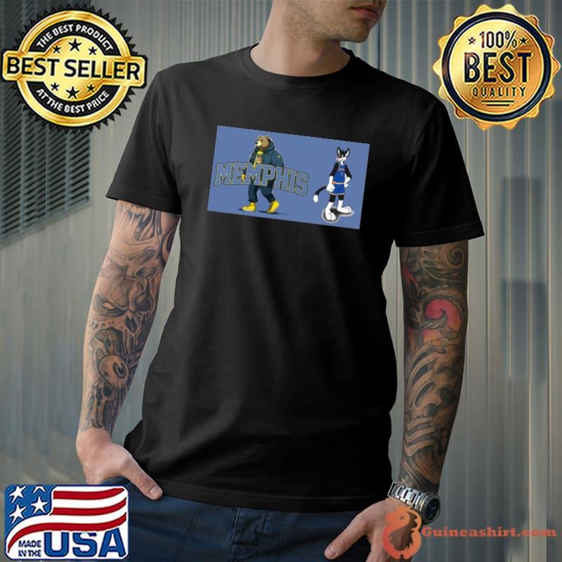 New York Knicks VS Memphis Grizzlies NBA 2024 mascot cartoon basketball shirt