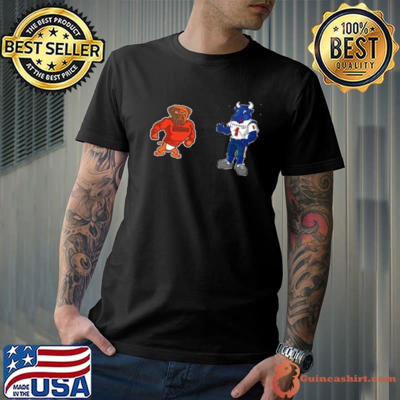 Nice cleveland Browns VS Houston Texans NFL 2024 mascot cartoon football shirt