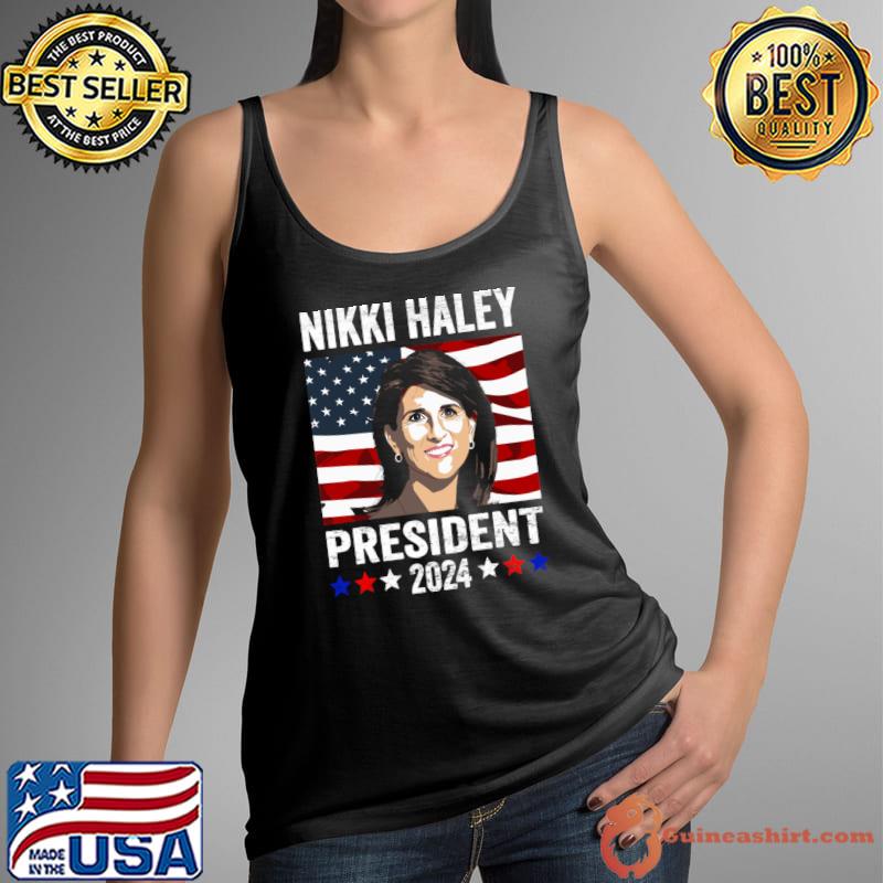 Nikki Haley for President Nikki Haley 2024 Campaign American flag T-Shirt Tank Top