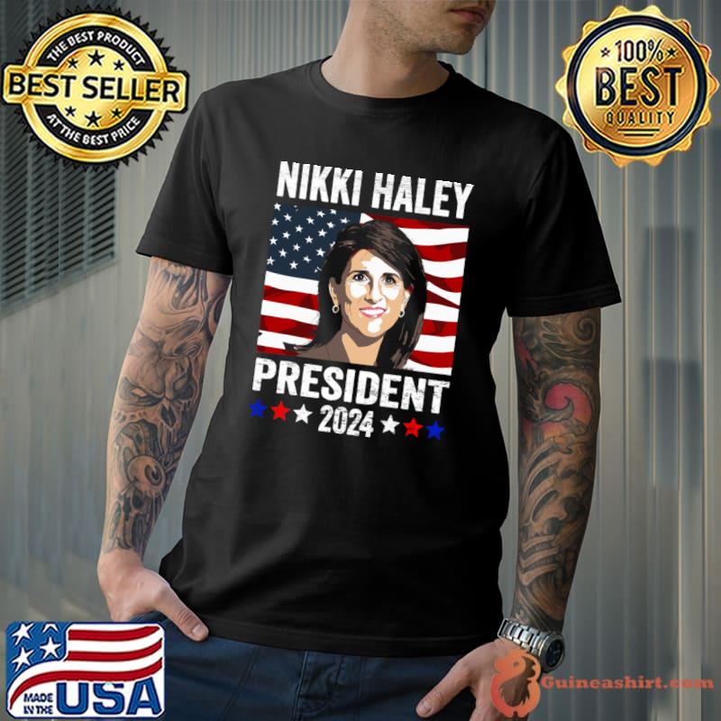 Nikki Haley for President Nikki Haley 2024 Campaign American flag T-Shirt Unisex