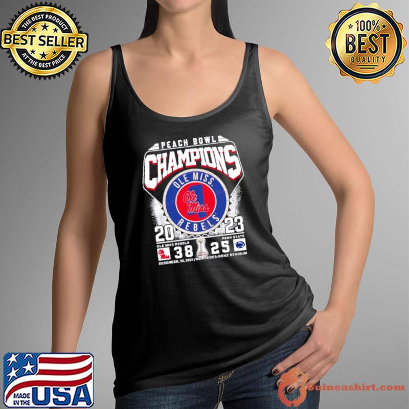 Ole Miss Rebels Football 2023 Peach Bowl Champions Victory Penn State 38 25 Shirt Tank Top