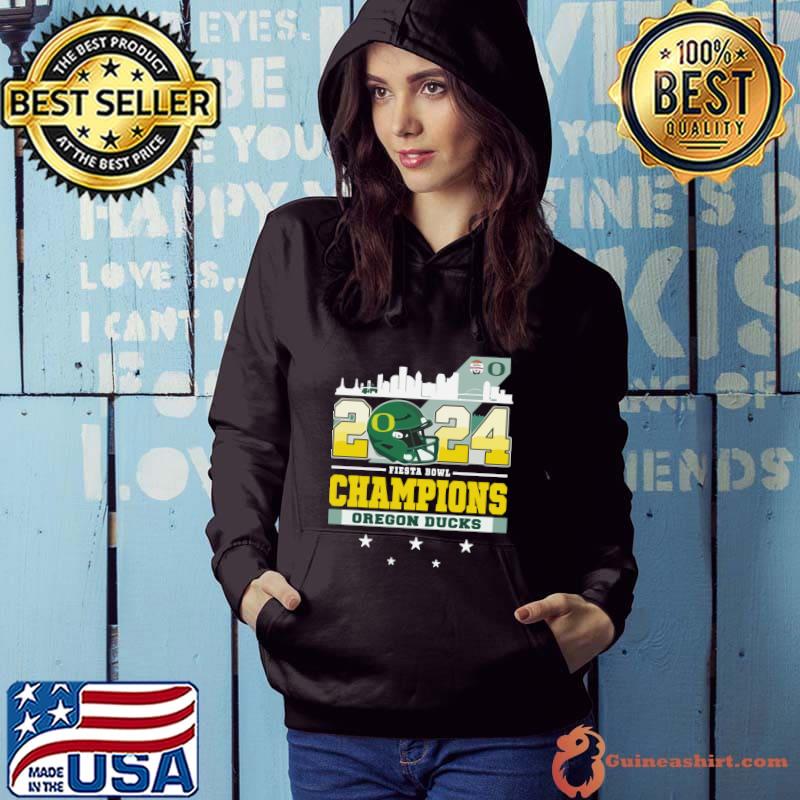 Oregon Ducks Skyline 2024 Fiesta Bowl Champions T-Shirt Hoodie