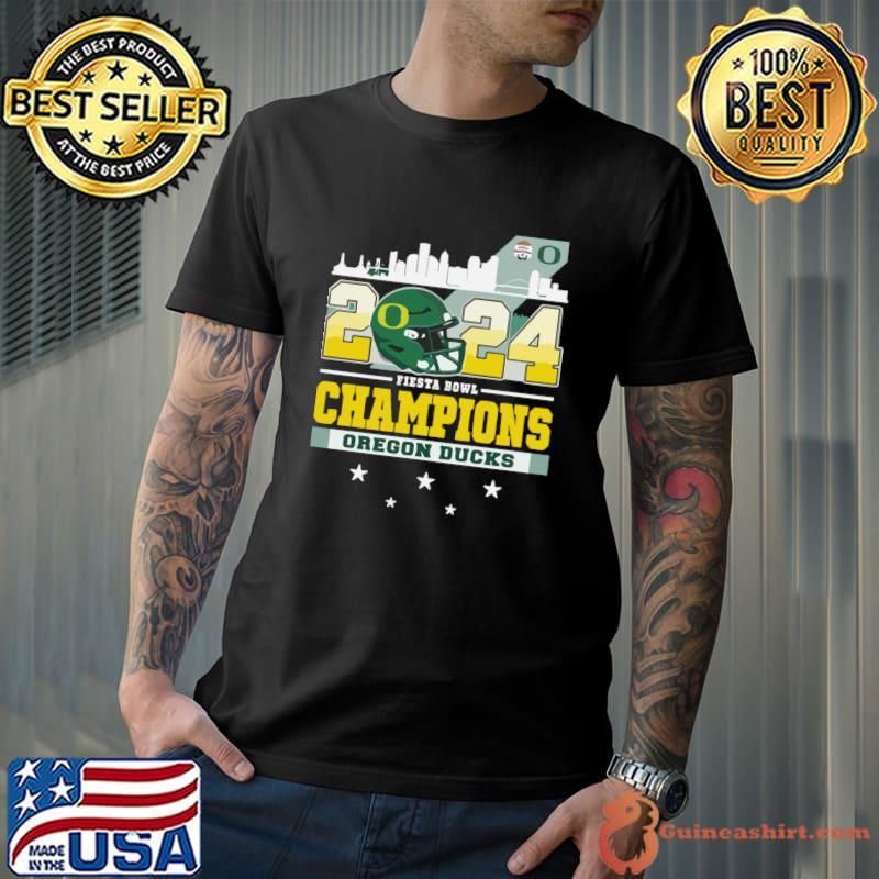 Oregon Ducks Skyline 2024 Fiesta Bowl Champions T-Shirt Unisex
