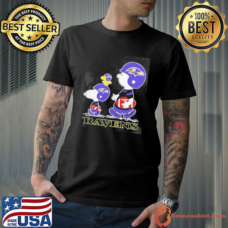 Original Snoopy And Charlie Brown Baltimore Ravens Football The Peanuts Characters Shirt Unisex