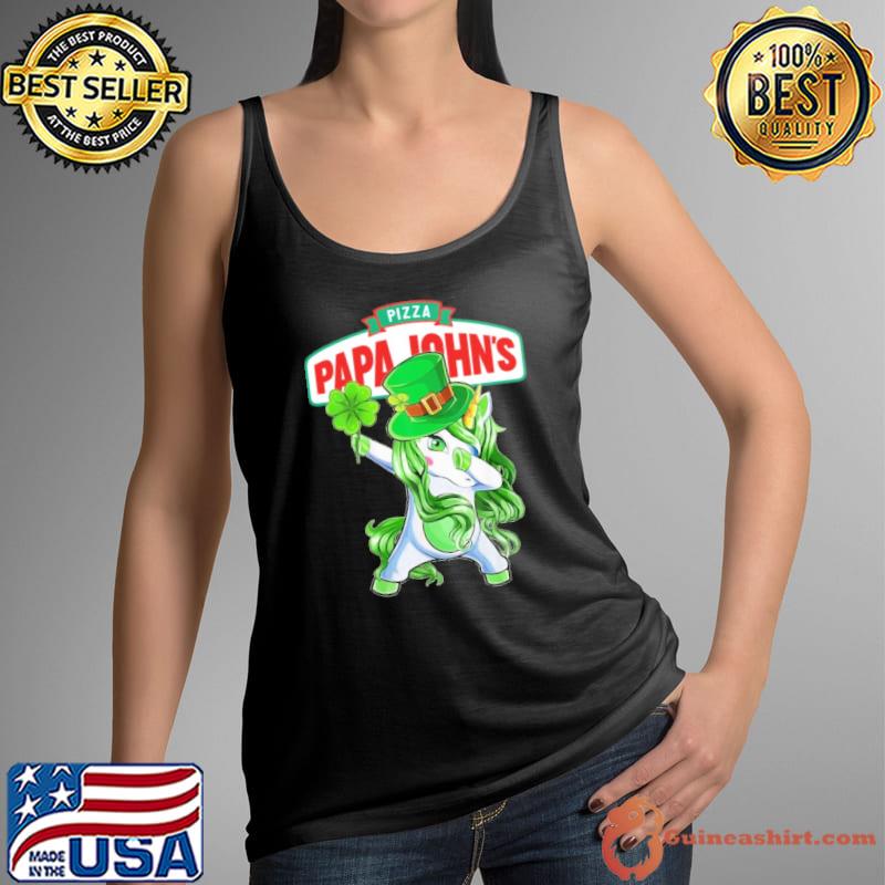 Papa John's Pizza unicorn dabbing lucky st patrick day s Tank Top