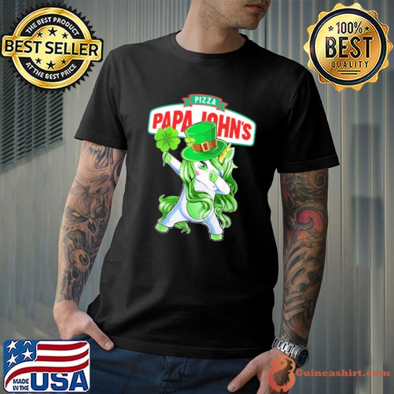 Papa John's Pizza unicorn dabbing lucky st patrick day s Unisex
