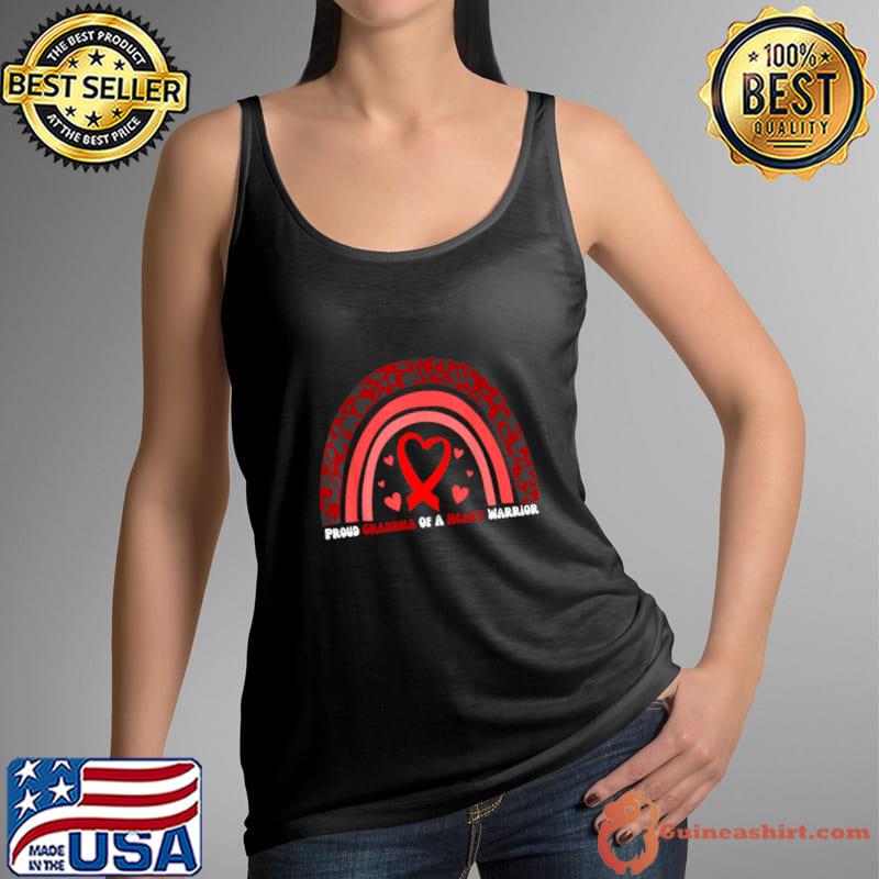 Proud Grandma Of A Heart Warrior CHD Awareness Rainbow leopard T-Shirt Tank Top