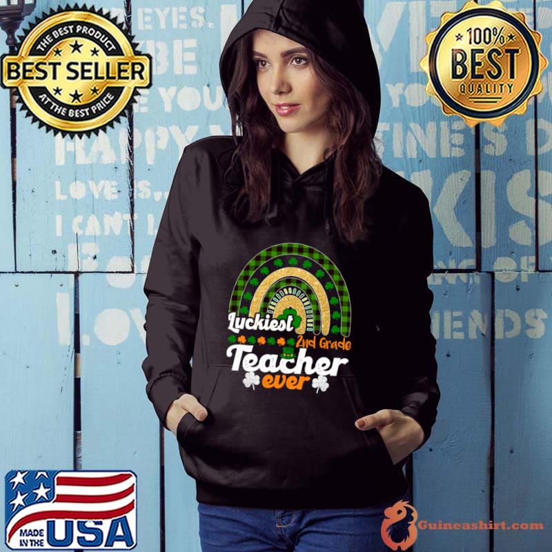 Rainbow Lakiest 2ND grade teacher rainbow Plaid St. Patricks Day T-Shirt Hoodie