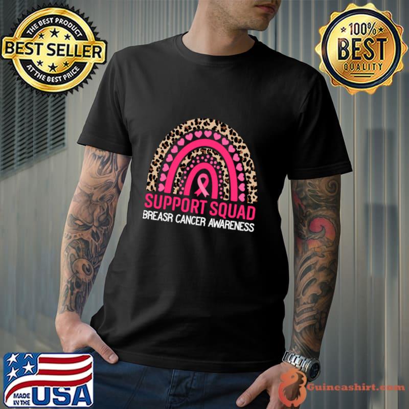 Support Squad Breast Cancer Awareness Rainbow Leopard T-Shirt