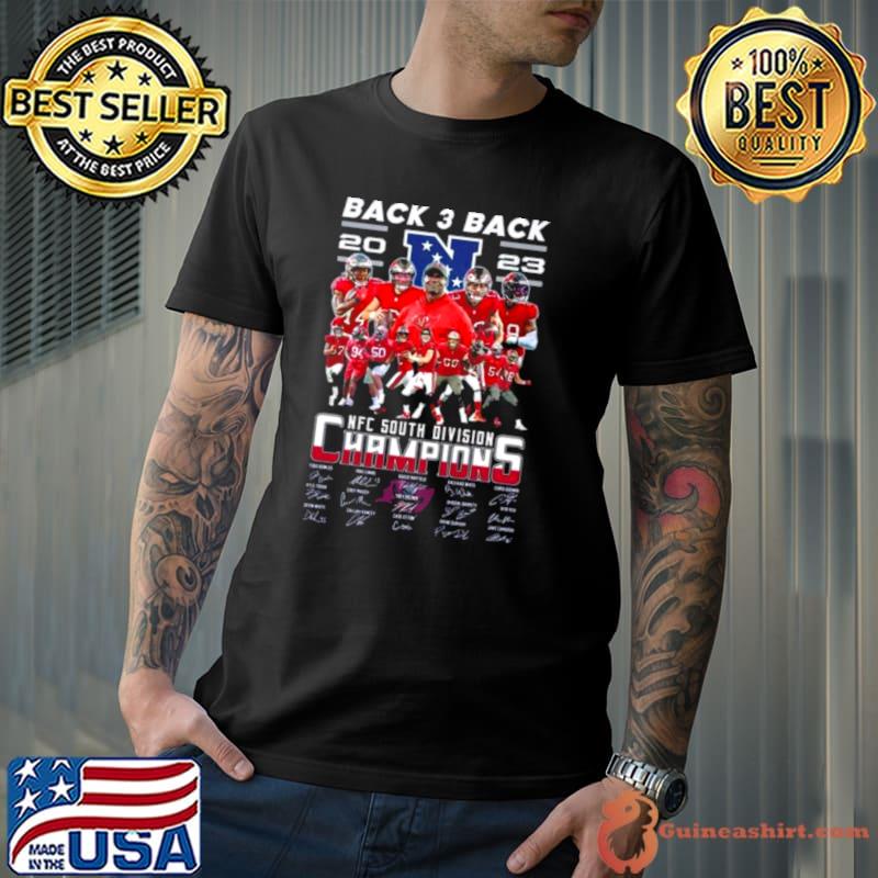 Tampa Bay Buccaneers Back 3 Back 2023 NFC South Division Champions Signatures Shirt Unisex