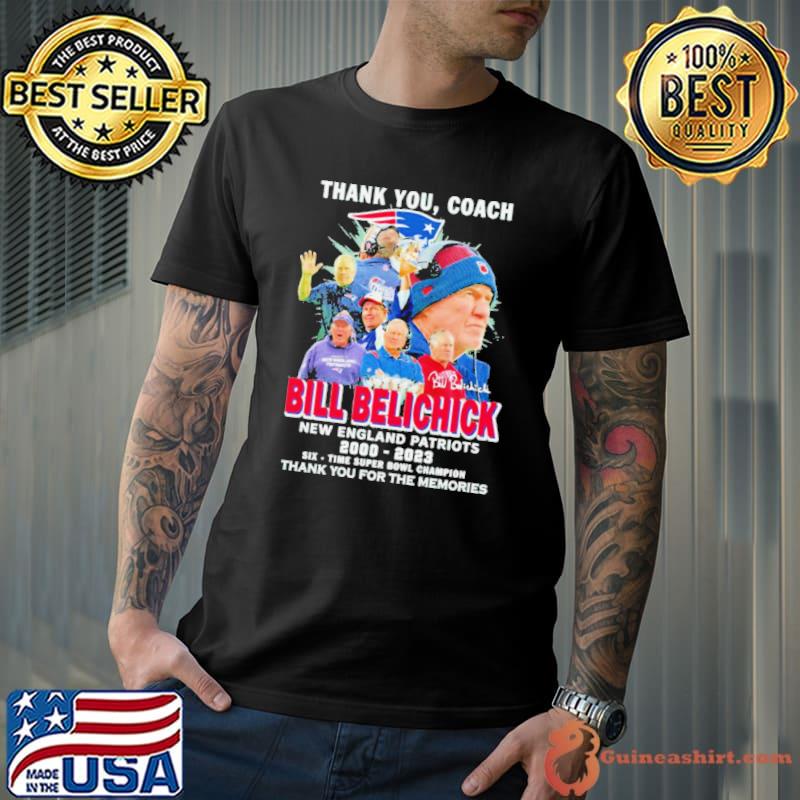 Thank You, Coach Bill Belichick New England Patriots 2000-2023 Thank You For The Memories Shirt Unisex