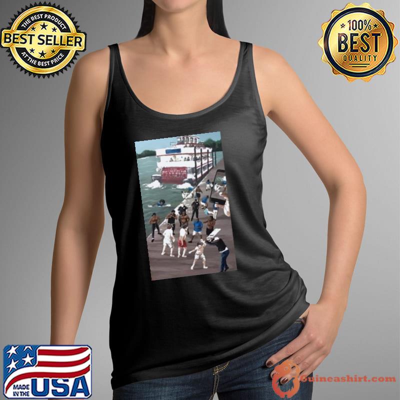 The Alabama Brawl River Boat Fight Painting s Tank Top