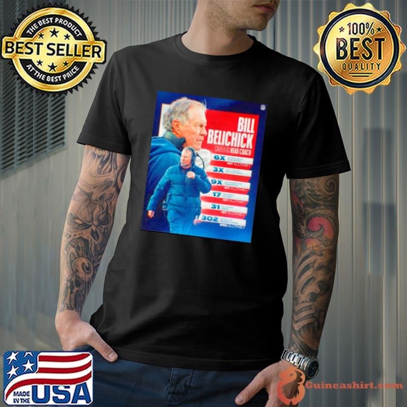 Top bill Belichick career as head coach New England shirt