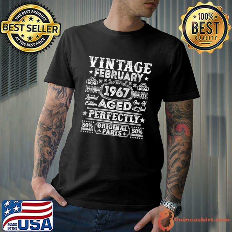Vintage 57 Year Old Born In February 1967 Decorations 57th Birthday T-Shirt Unisex