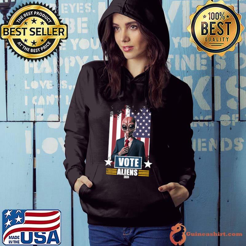 Vote for alien 2024 stars president american flag T-Shirt