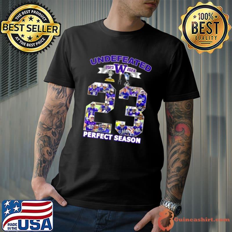 Washington Huskies 2023 2024 Undefeated Perfect Season Signatures Shirt Unisex