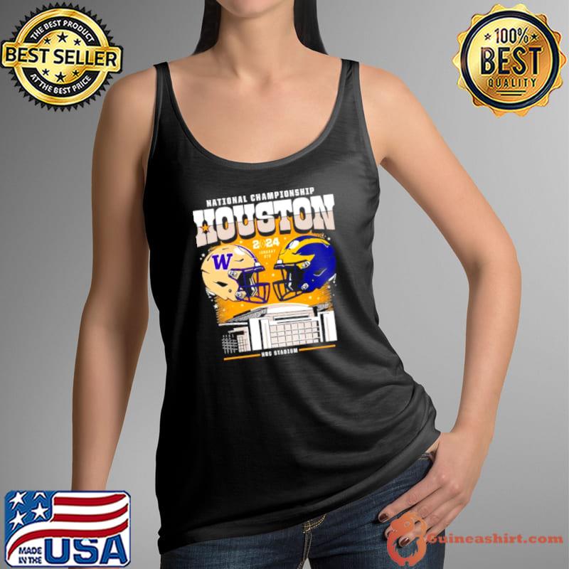 Washington Huskies Vs Michigan Wolverines National Championship Houston 2024 skyline s Tank Top