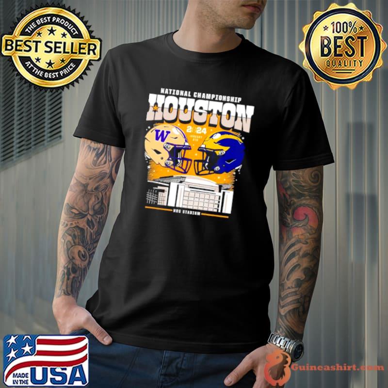 Washington Huskies Vs Michigan Wolverines National Championship Houston 2024 skyline shirt