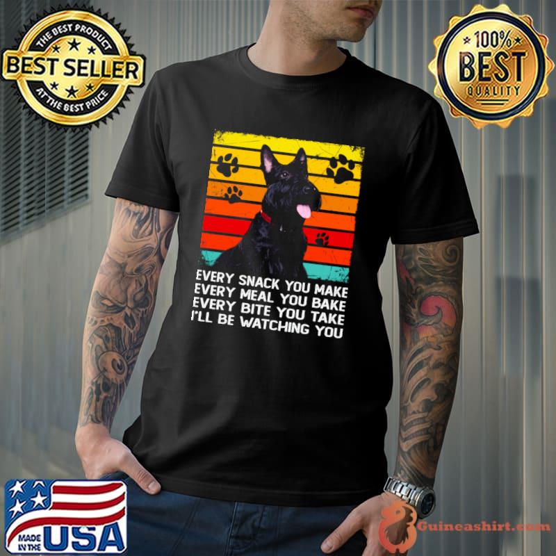 Whisker Whispers Terrier Every Snack You Make Statement Tee Extravaganza Retro T-Shirt Unisex
