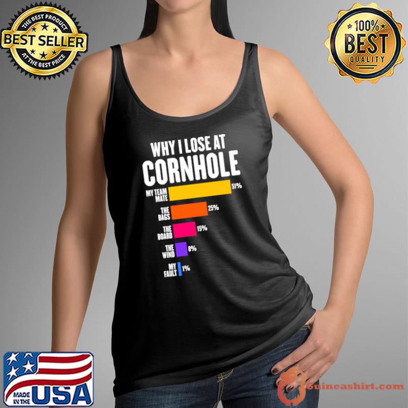 Why I Lose At Cornhole My Team Mate The Bags T-Shirt