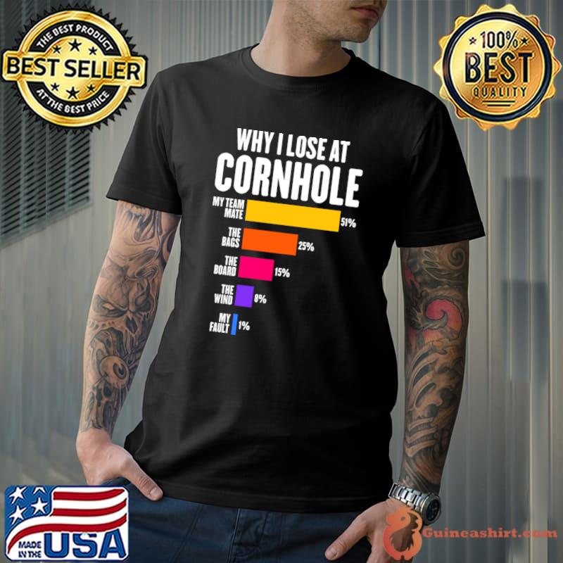Why I Lose At Cornhole My Team Mate The Bags T-Shirt Unisex