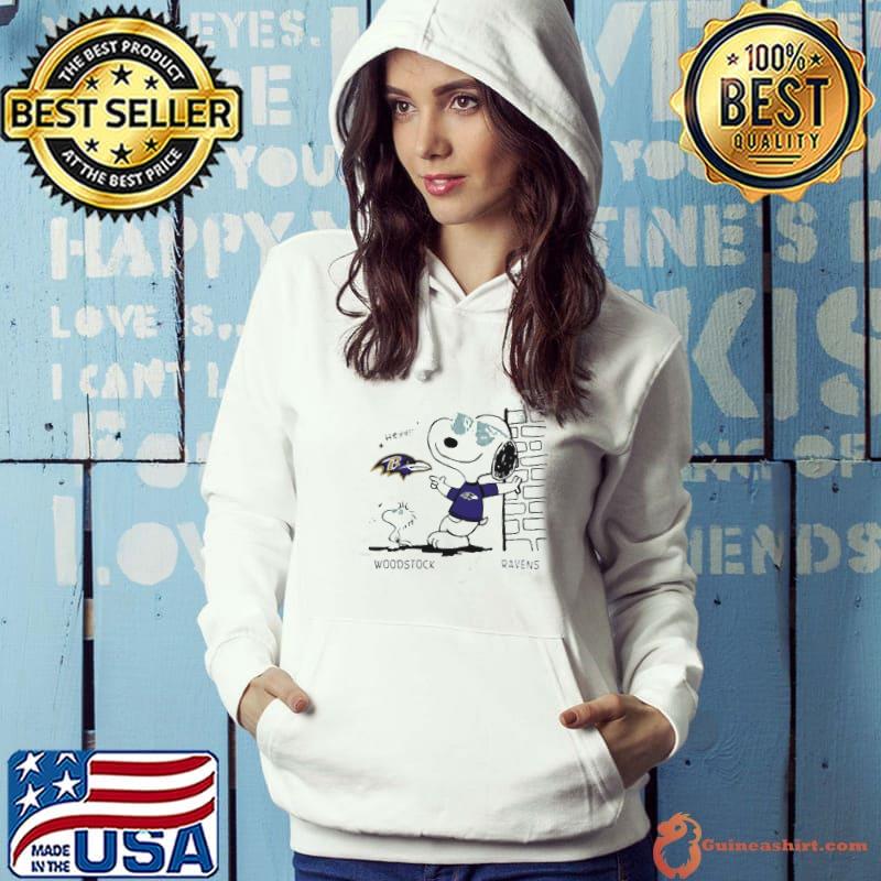 Woodstock Snoopy Baltimore Ravens For Sports Fan Tee Shirt Hoodie