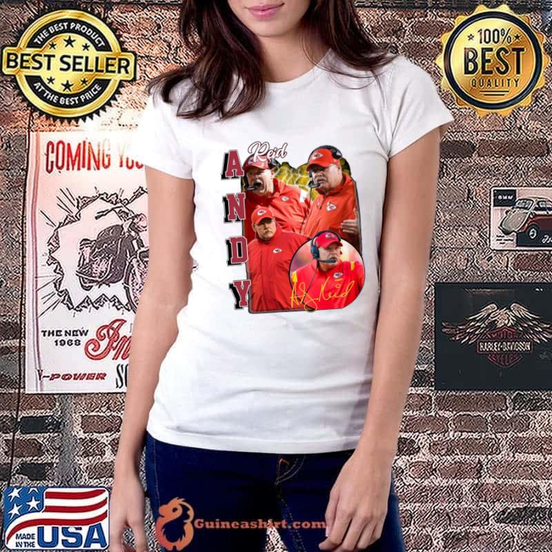 Andy Reid Signature American football coach who is the head coach for the Kansas City Chiefs T-Shirt