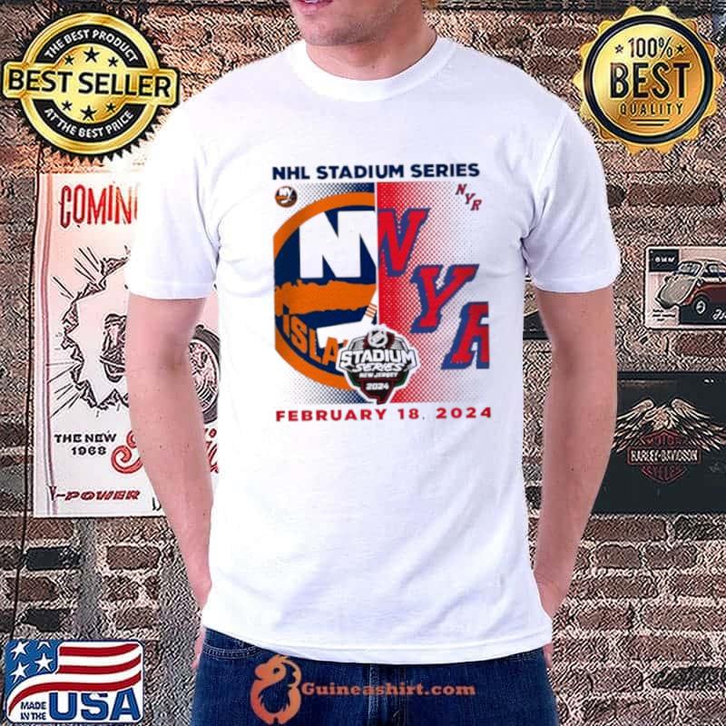 Awesome new York Islanders vs. New York Rangers 2024 NHL Stadium Series Matchup Logo Shirt