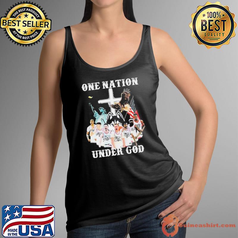 Awesome one Nation Under God Uconn Huskies Team Basketball 2024 Signatures Shirt