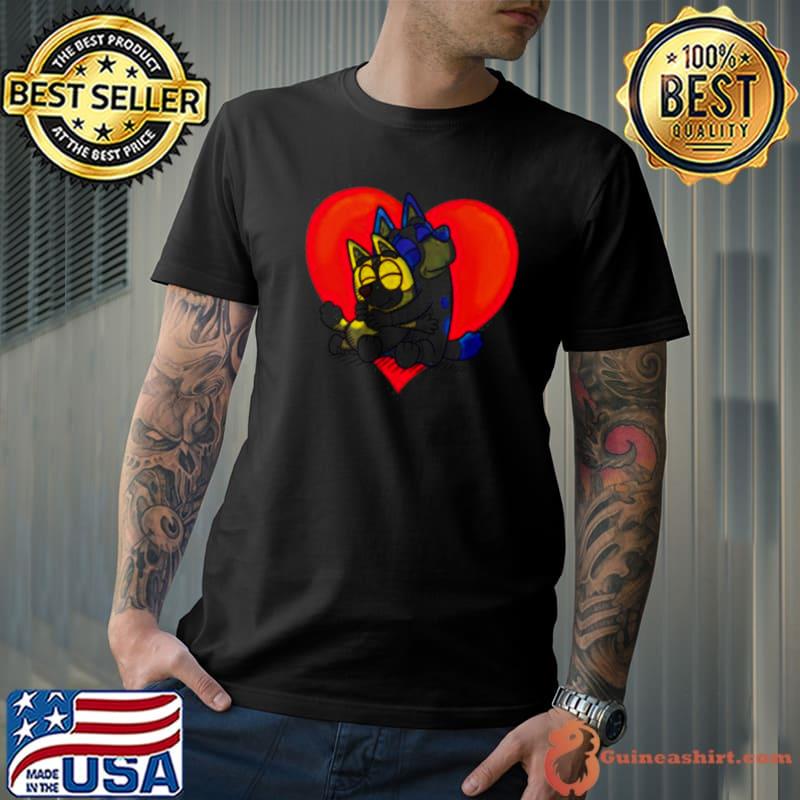 Bandit Heeler and Chilli Heeler Bluey love shirt