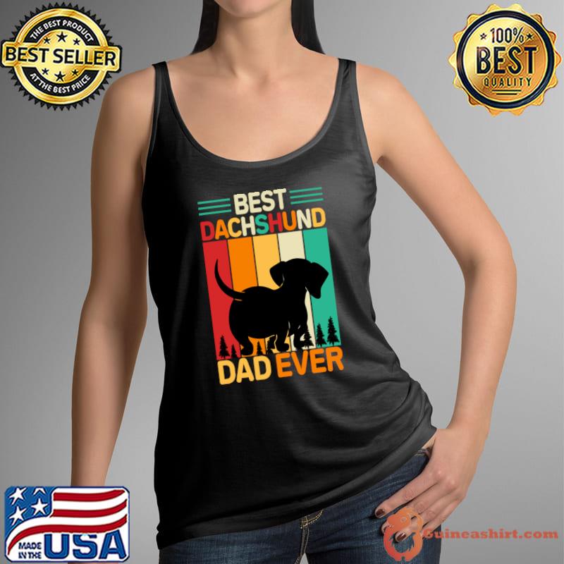 Best Dachshund Dad Ever Vintage Lover Dog T-Shirt Tank Top