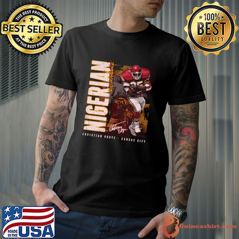 Christian Okoye Signature American Football Fullback Kansas City Vertical T-Shirt Unisex