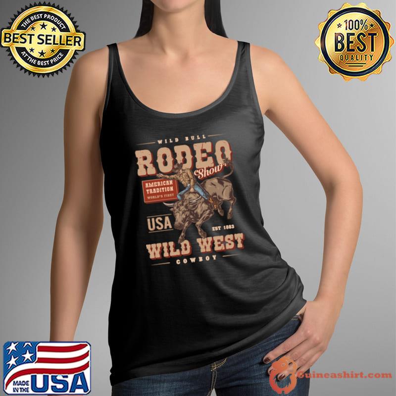 Cowboy Rodeo Bull Riding Vintage Wild West T-Shirt Tank Top