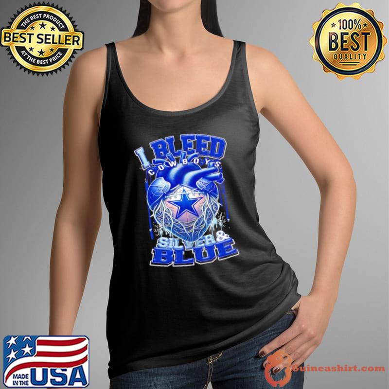 Dallas Cowboys In My Heart Silver Blue Heart I Bleed Cowboys s Tank Top
