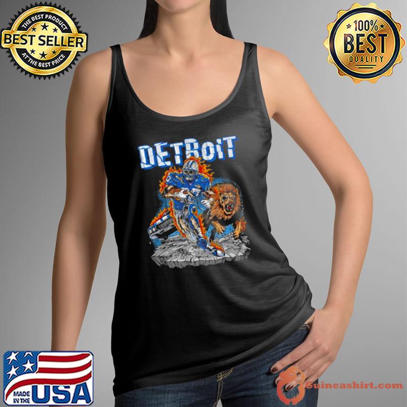 Detroit Lions Barry Sanders Skeleton And Mascot Shirt
