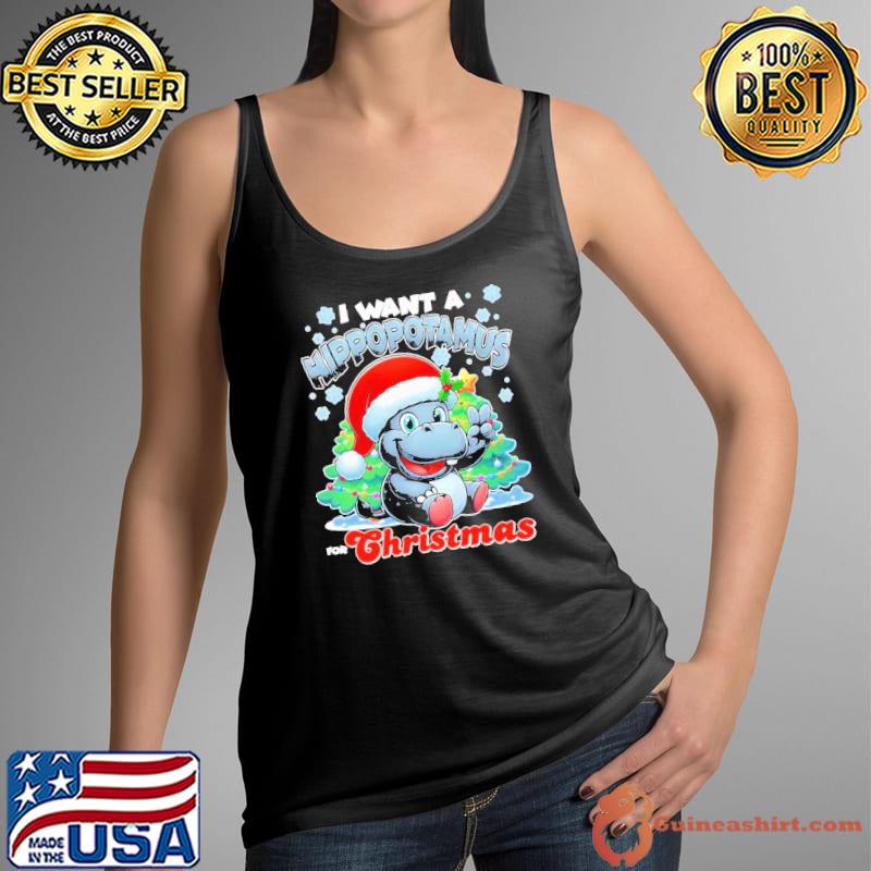 Festive Hippo I Want A Hippopotamus For Christmas Shirt