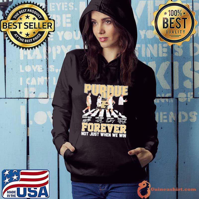 Forever Not Just When We Win Purdue Boilermakers Team Abbey Road Signatures s Hoodie