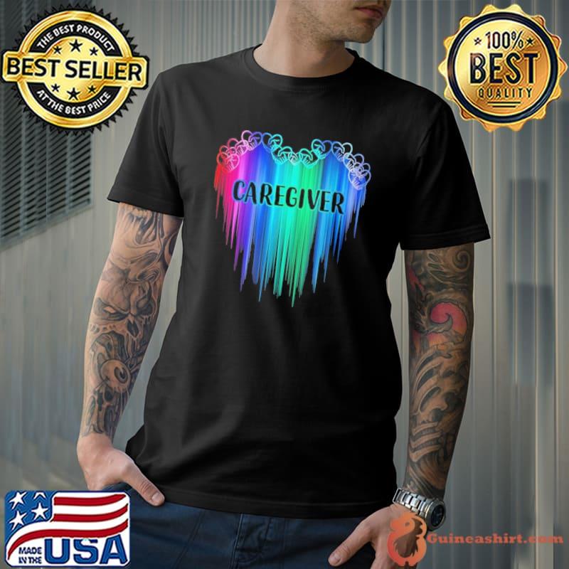 Hearts color caregiver shirt