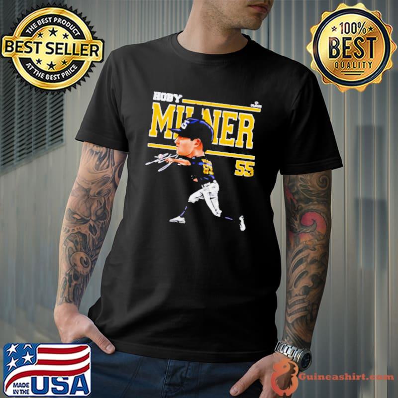 Hoby Milner Milwaukee cartoon baseball signature s Unisex