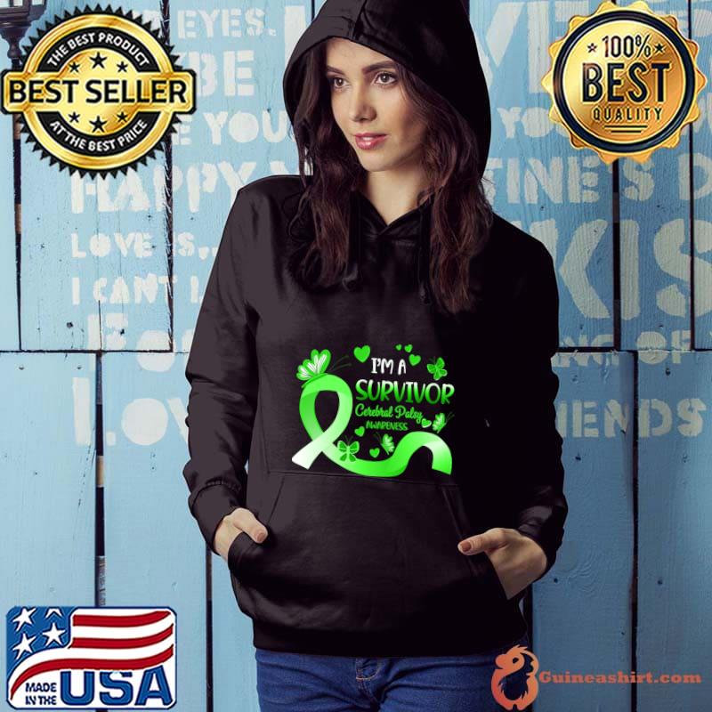 I'm A Survivor Cerebral Palsy Awareness Green Butterfly T-Shirt Hoodie