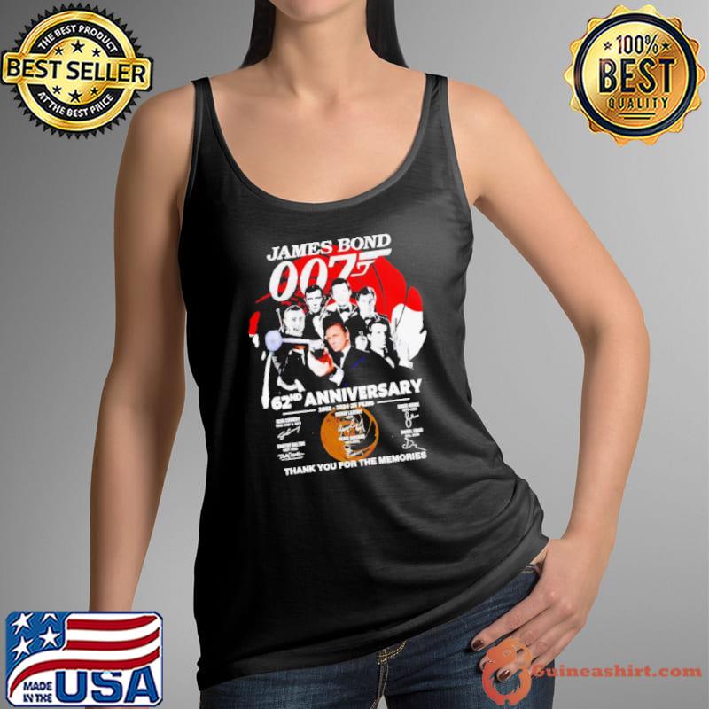 James Bond 007 62nd anniversary 1962 2024 25 films thank you for the memories shirt